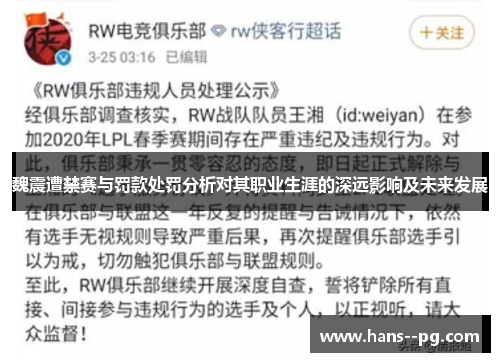 魏震遭禁赛与罚款处罚分析对其职业生涯的深远影响及未来发展 魏震遭禁赛与罚款处罚分析对其职业生涯的深远影响及未来发展